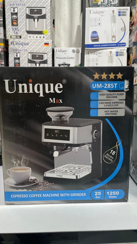 اسپرسوساز یونیک مدل UM285T با آسیاب قهوه داخلی و پنل لمسی