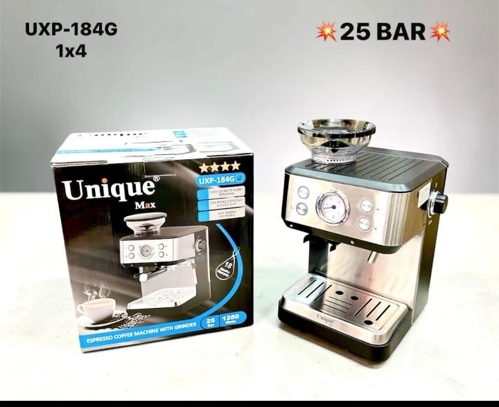 اسپرسو ساز یونیک مکس مدل UXP_184G با آسیاب قهوه ۲۵ بار