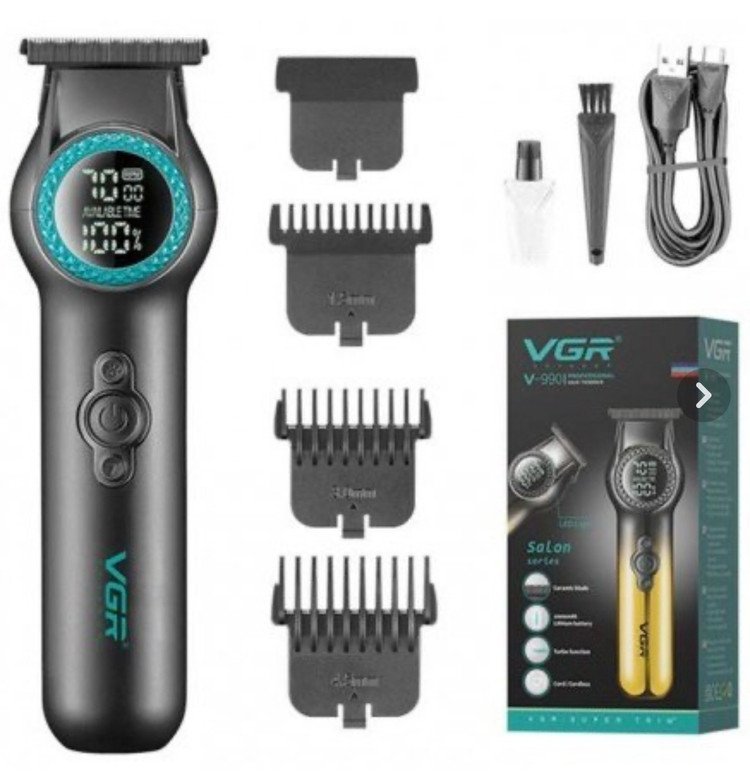 ماشین اصلاح وی جی آر مدل V-990 با تیغه سرامیک و برش مستقیم